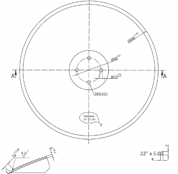 Диск за брана Гладък 22”-560/5мм (4 отвора)