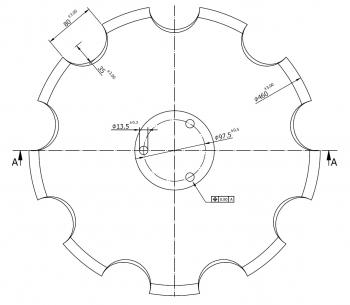 Диск за брана  НАЗЪБЕН HORSCH 460X6mm С 3 ОТВ.  23246106