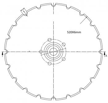 Диск за брана  НАЗЪБЕН HORSCH 520X6mm С 5 ОТВ.